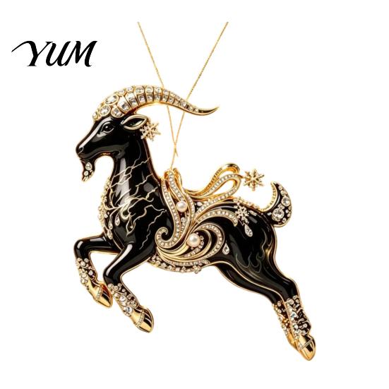 Multiuse Decorative Ornaments for Weddings Black Goat Christmas Tree Hanging Ornament, 2D Acrylic Festive Decor Trees Pendant, Car Accessory