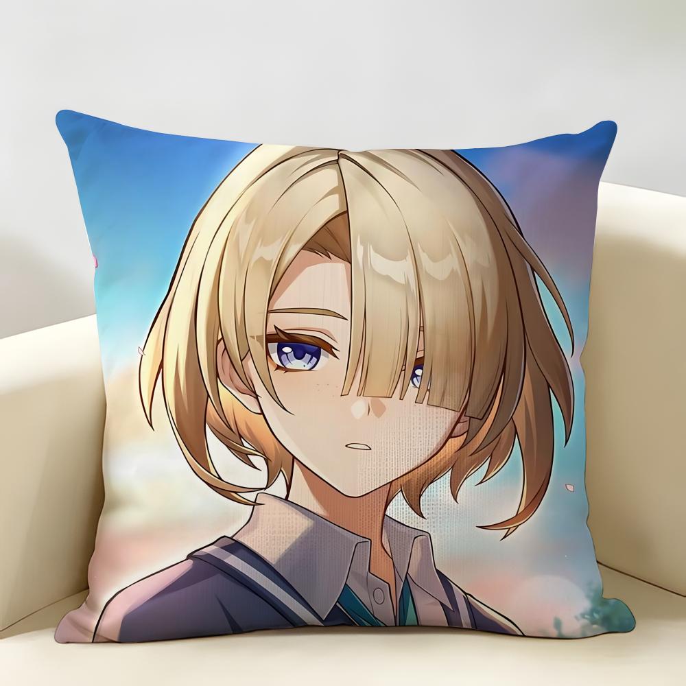 Freminet Genshin Impact Cushion Cover Natural Linen Organic Fabric DoubleSided Printing Room Sofa Decor Pillow Case