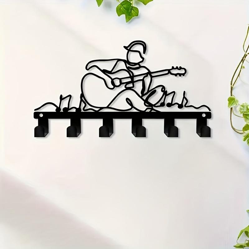 

Guitar Shaped Metal Key Hanger Wall Mount Hook for Home Decor