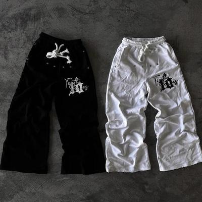 GLYDE Y2K New Streetwear Sweatpants Men Women Joggers Harajuku Hip Hop Letter Graphic Embroidery Oversized Pants Goth Casual Trousers
