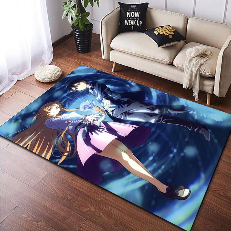 Hot Anime SAO Sword Art Online Modern House Living Room Floor Matte Bedroom Carpet Poster Mat Pattern Decorative Square Rug Gift