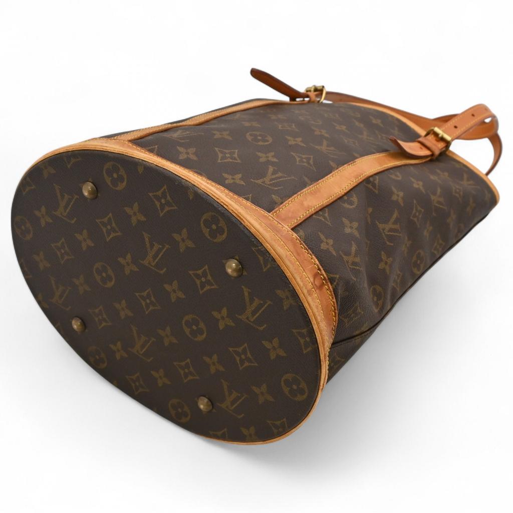Auth LOUIS VUITTON Monogram Bucket GM Shoulder Bag Brown PVC M42236 Lv4425aq