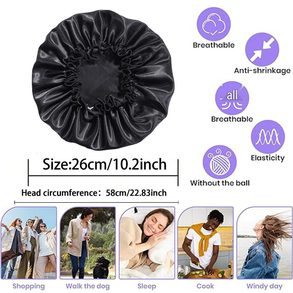 Satin Sovmössa för Kvinnor - Enkel Huvudbonad för Hemma, Bad, Efter Förlossning eller Cellgiftsbehandling