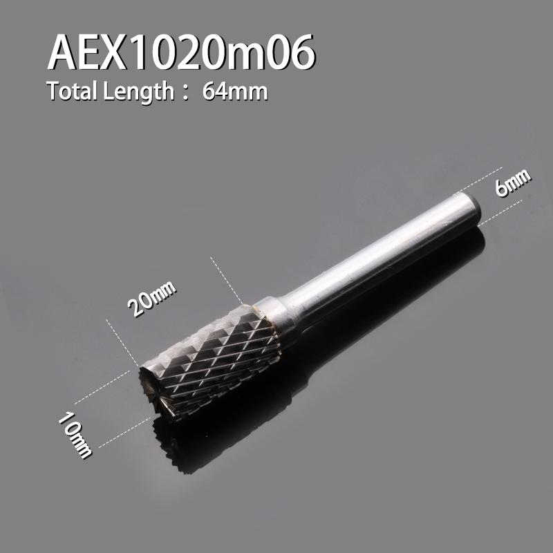 Rotační pilník z wolframové oceli 1ks štěrbina pro kuličky s čepelí na horní straně Válcová fréza ze slitiny karbidu Typ sloupce pro frézu 3-16 mm