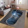 Black Fashion Footprints Welcome Landscape Floor Door Mat Suitable Very Living Room Bedroom Bathroom Kitchen and Laundry Room