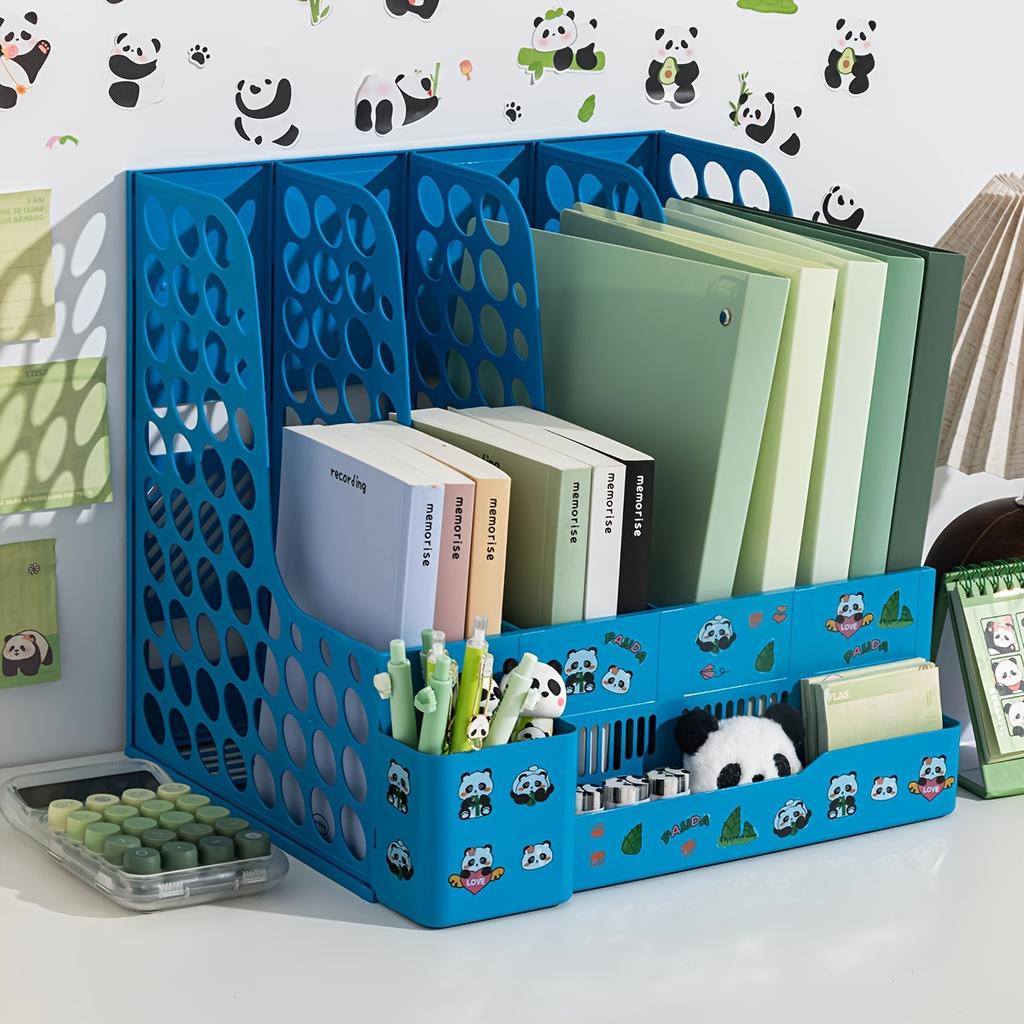 Multifunctional Bookshelf Folder Storage Box With Pen Holder Simple File Racks Book Stand Office Organize Desktop Rack Organizer