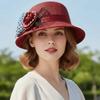 Portable Temperament Lady Bucket Hat Sunscreen Linen Sunshade Basin Cap  Women