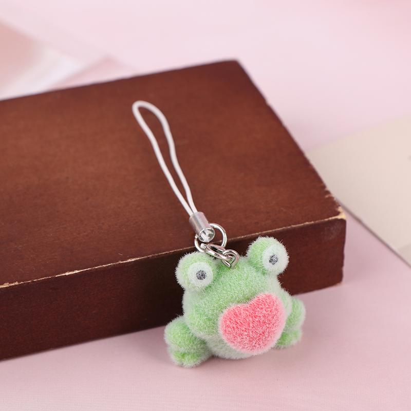 1 Stück Flauschiger Niedlicher Liebe Frosch DIY Handykette Taschenanhänger Ohrringe Autoanhänger