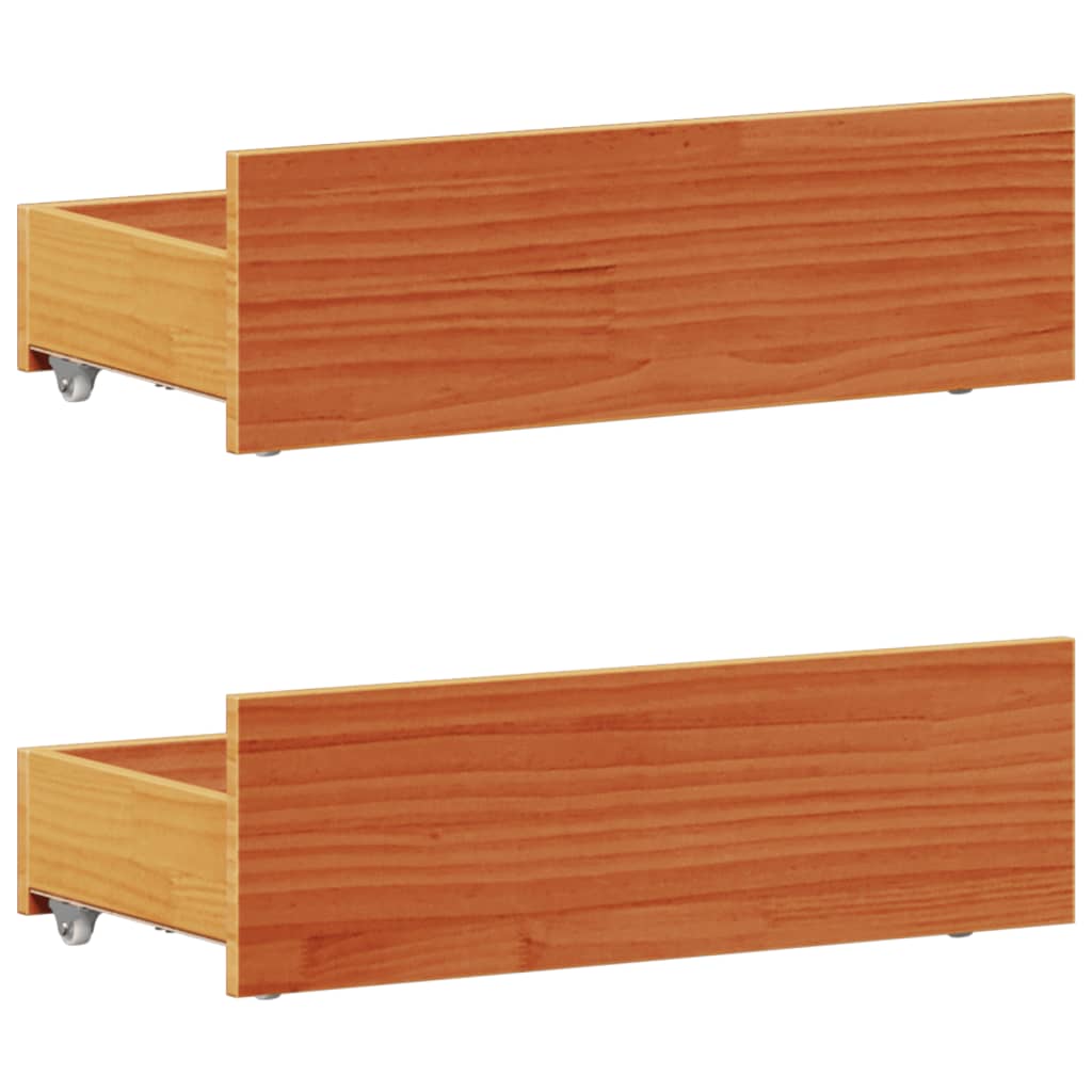 Solid Wood Bed without Mattress with Headboard 90x200 cm Wax Brown