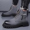 High Quality Classic Leather Men Winter Boots Fashion Genuine Leather Man Ankle Boot Lace-Up Outdoor Motorcycle Boots Walk Shoes