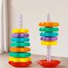 Baby Rotating Rainbow Tower Montessori Baby Stacking Puzzle Toys Safety Early Educational Toy Safety Colored Children's Toys