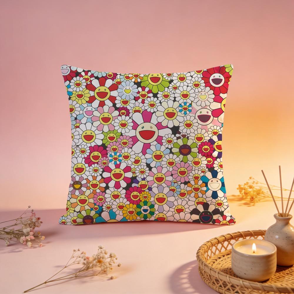 Fashion TTakashi Murakamied Cushion Cover Comfortable Durable Pillow Cover MultiScene for Home Office Car Sofa