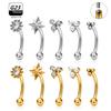 G23 Titanium ASTM-F136 Piercings Eyebrow Internal thread Eyebrow Piercings Body Zircon For Women zircon Earring