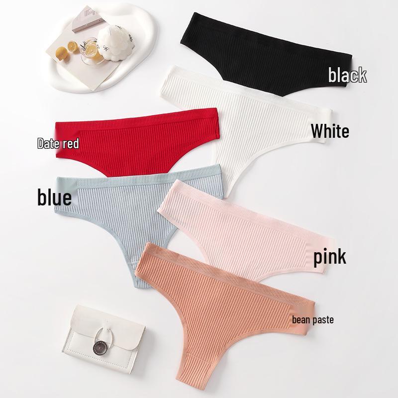 Women's Sexy Low-Rise Cotton Striped Thong Panties