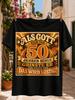 When God Created Me 50 Years Ago GerUnisex Birthday Quote with Orange Brown Retro Typography and Unisex All TShirt