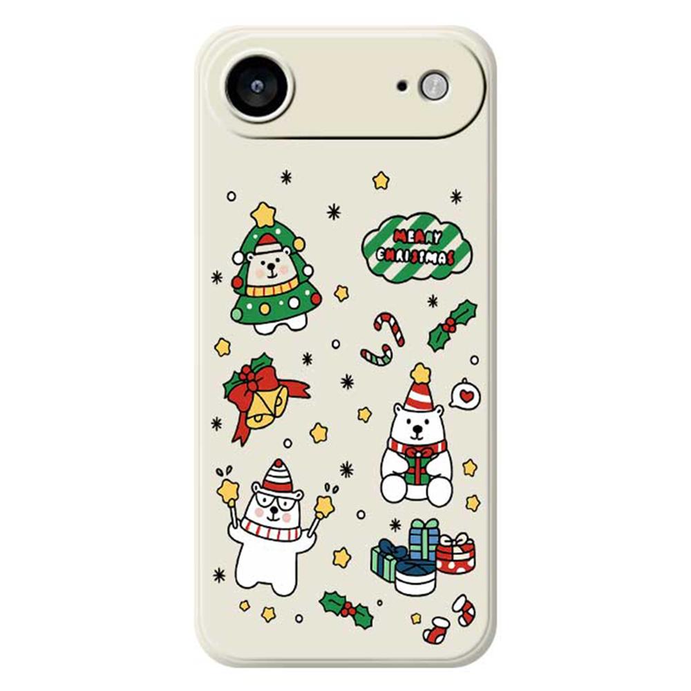 

For iPhone Air Case Christmas Bears Pattern Printing Straight Edge TPU Phone Back Cover A