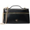 Elegant Commuter Metal Letter Chain Tote Bag Women Handbags Black 4F1134G-UB1