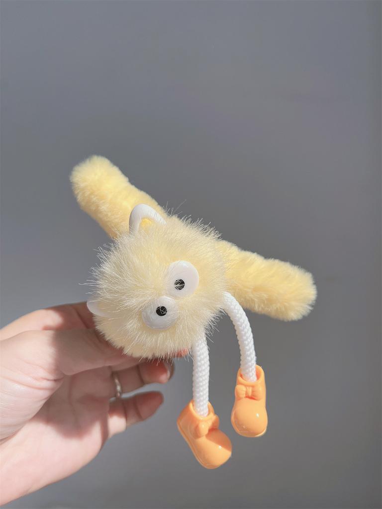 winter personality funny plush hairball grab clip cartoon long legs small coal ball hair grab girl cute hair accessories