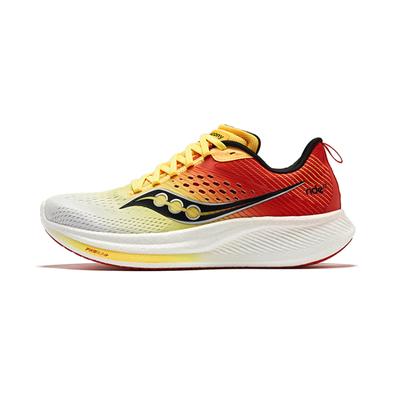 RIDE 17 Cushioning Low Top Training Running Shoes Men's White Yellow Saucony S20924-138