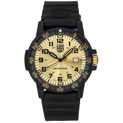 Sea Turtle Giant Kunststoffarmband goldenes Zifferblatt Schweizer Quarz XS.0325.GP 100M Herrenuhr