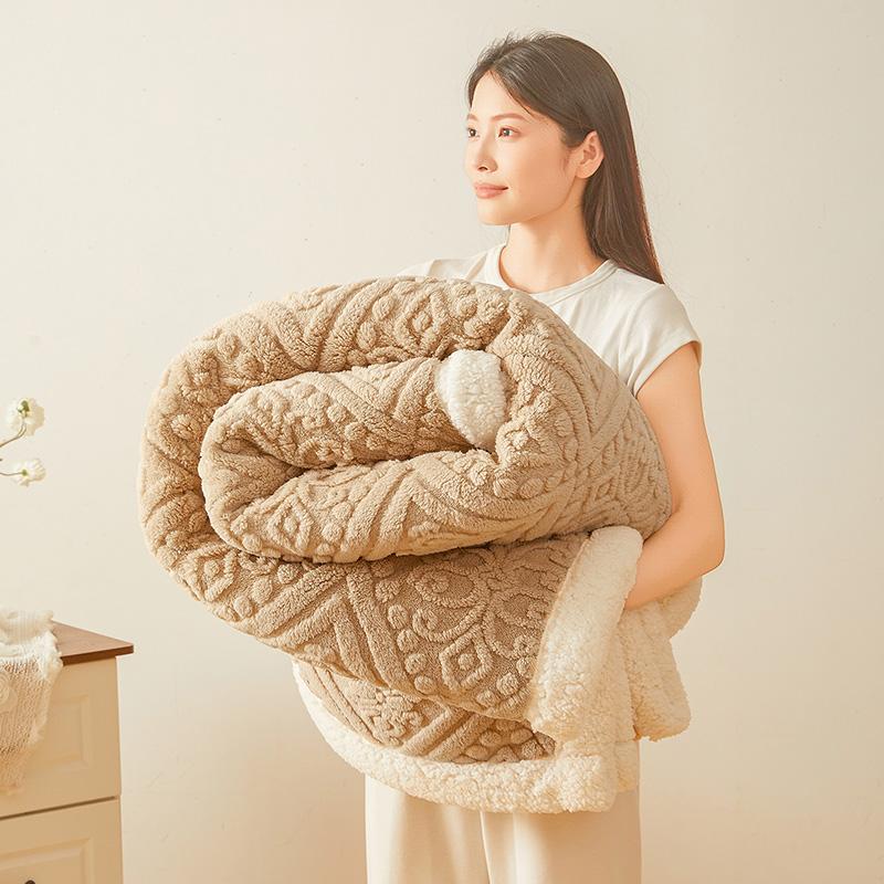 Ultraweiche doppellagige Fleecedecke für das Bett Verdickte kuschelige Samt-Wärmedecke Herbst Winter Plüschdecken für Sofa Nickerchen