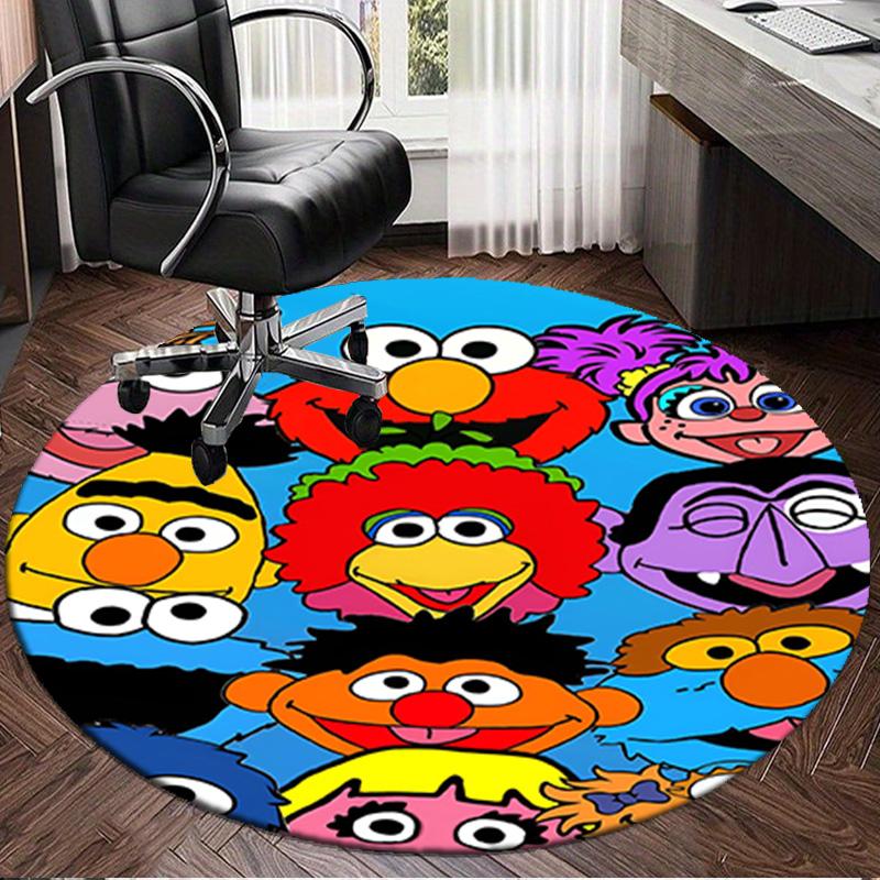 1PC Se-same Characters Round Rug, Non-slip Chair Mat, Home Decor, Circle Carpet Perfect for Office, Bedroom, Living Room,Christmas gift