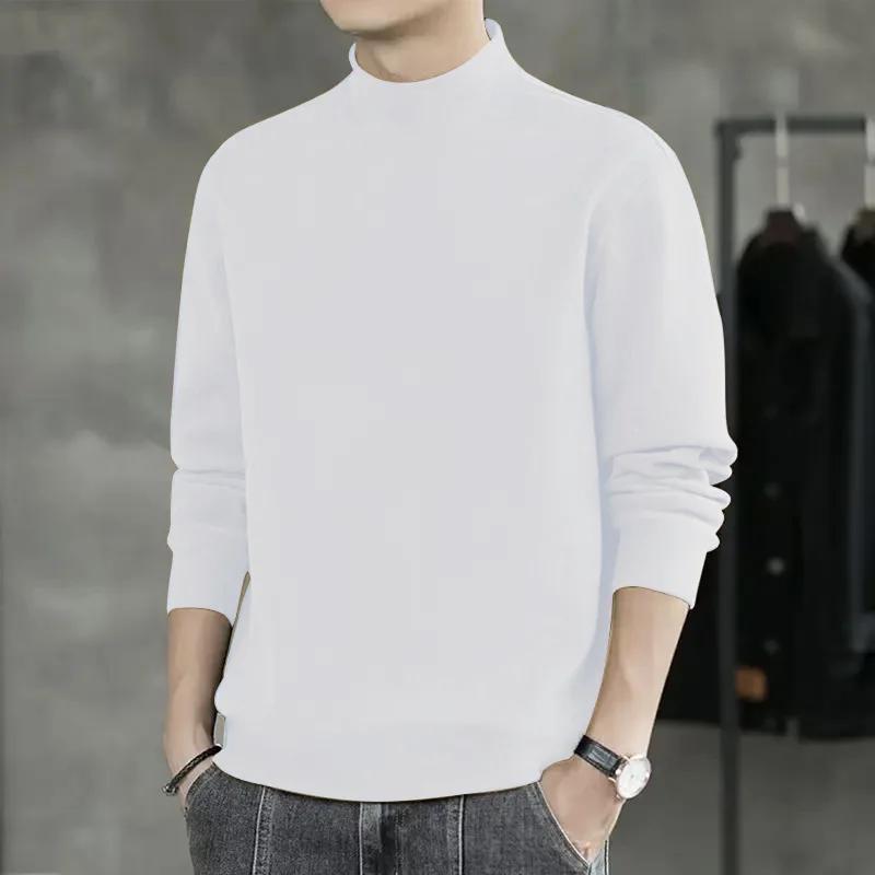 

Двусторонний бархатный тонкий осенний топ, мужская теплая универсальная зимняя базовая рубашка, молодежная футболка с полувысоким воротником и длинным рукавом 2XL