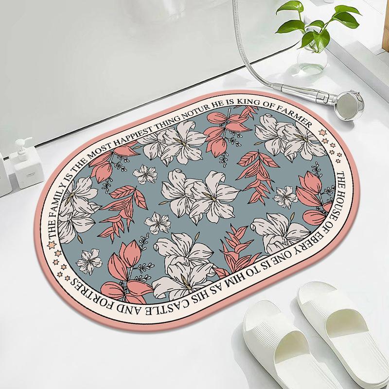 Bathroom floor mat, water-absorbing non-slip mat, home entrance door wear-resistant foot mat, bathroom, kitchen thickened carpet