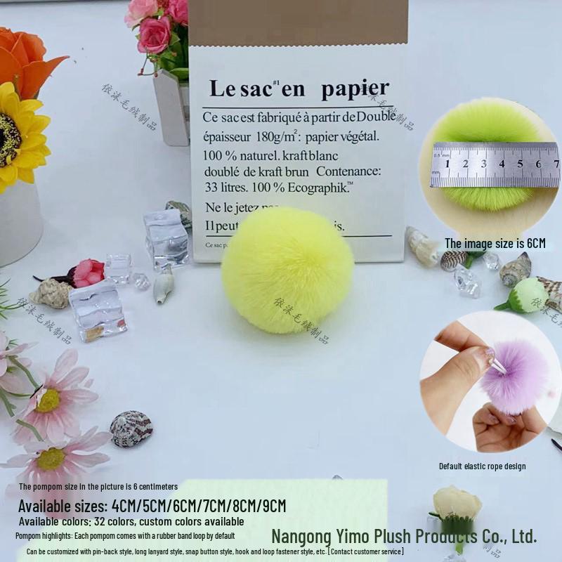 Imitation Rabbit Fur Pom-Poms: 4cm, 6cm, 7cm DIY Plush Balls for Jewelry, Clothing, Hats, Shoes, Bags, and Trims