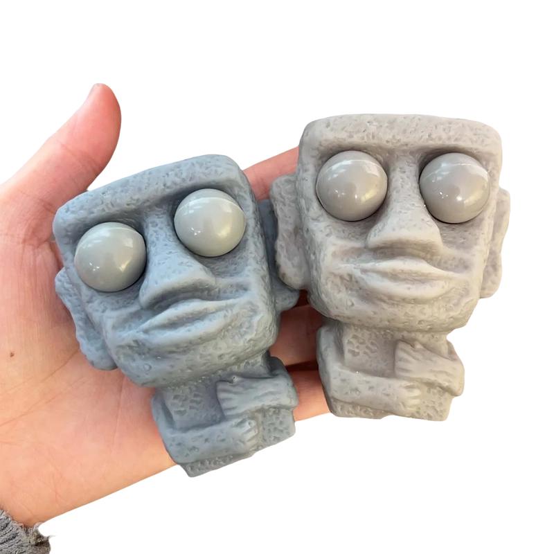 

Slowly Rebound Soft Stone Person Releases Stress Toy Statue Squeezes Eyes Interested Expression Relaxes Stress Children s Gift
