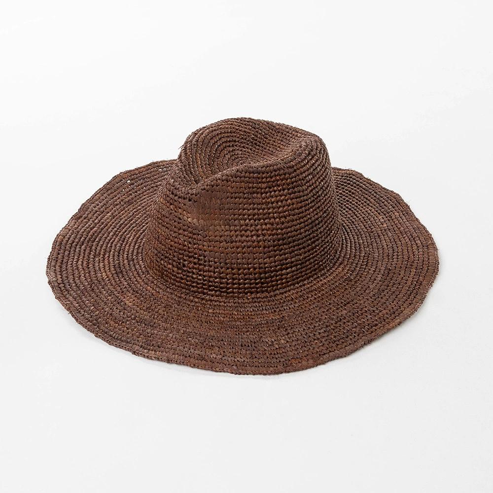 202205-hh5004A ins chic summer hand weave raffia grass have wire for shaping panama fedoras cap men women leisure JAZZ hat