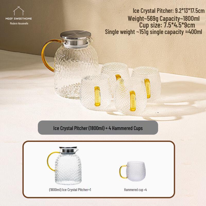 Modern Housewife Glass Water Pitcher Set