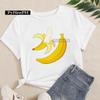 New Banana Print InSstyle European and American Straight Shortsleeved Casual and Versatile Roundneck Shortsleeved Tshirt
