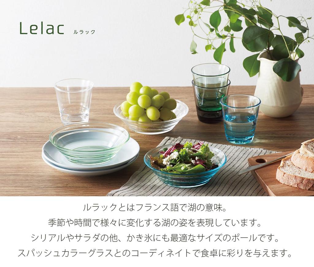 Toyo Sasaki Glass Lurak Aqua Made In Dishwasher Round Small Deep Side Glass Dessert Bowl, Blue, Japan, Safe, Plate, Bowl, Bowl, Dish, Plate, Plate,