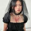 Feminine Lace Chokers Neckband Adjustable Tie Design 16g Light Acrylic Jewelry Black Red Color Options For Women