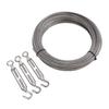 50M Stainless Steel Cable Kit 2MM Wire Rope with M2 Aluminum Ferrules for Hanging Tying Trellis Gardening Climbing
