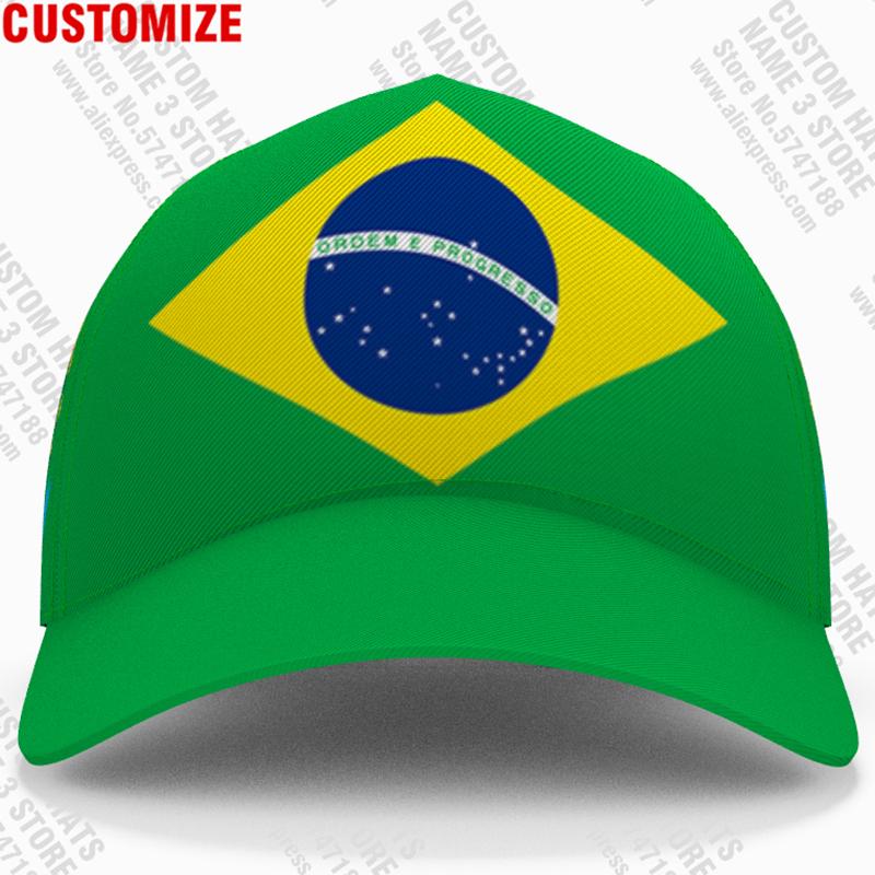 Brazil Baseball Cap Free 3D Custom Made Name Number Team Logo Br Diy Hat Bra Country Travel Portugal Nation Brasil Flag Headgear
