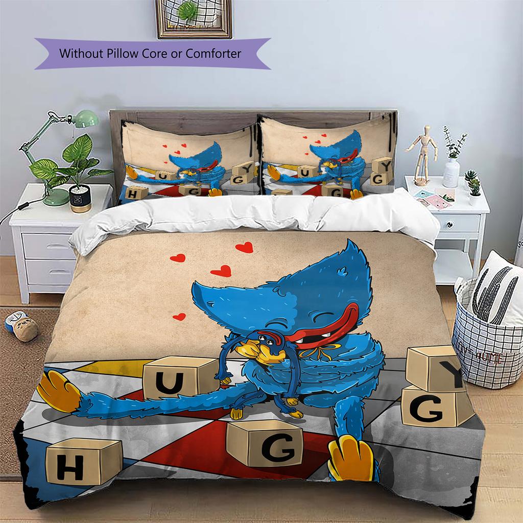 Wogi Pattern Bedding Quilt Set Home Decoration Gift (1 * duvet cover + 2 * pillowcase without core)