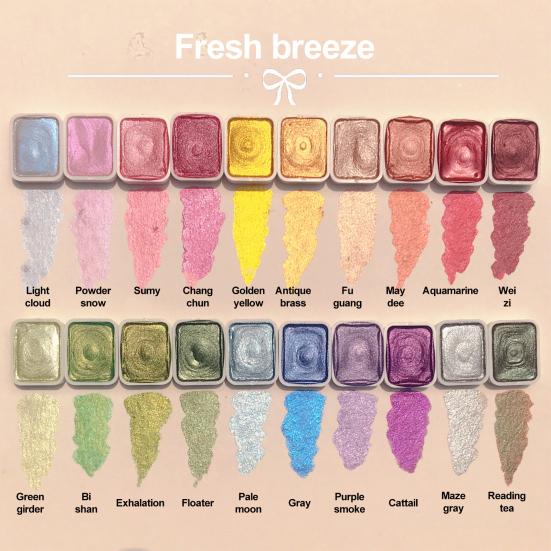 Watercolor Paint Set Shimmer Metallic Paints Set Colorful Pearlescent Watercolor Paints for Painting Enthusiasts Professionals Artists