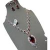 Jewelry Exaggerated Vintage Feather Necklace Earrings Red Big Gem Wings Necklace Fashion Collarbone Chain