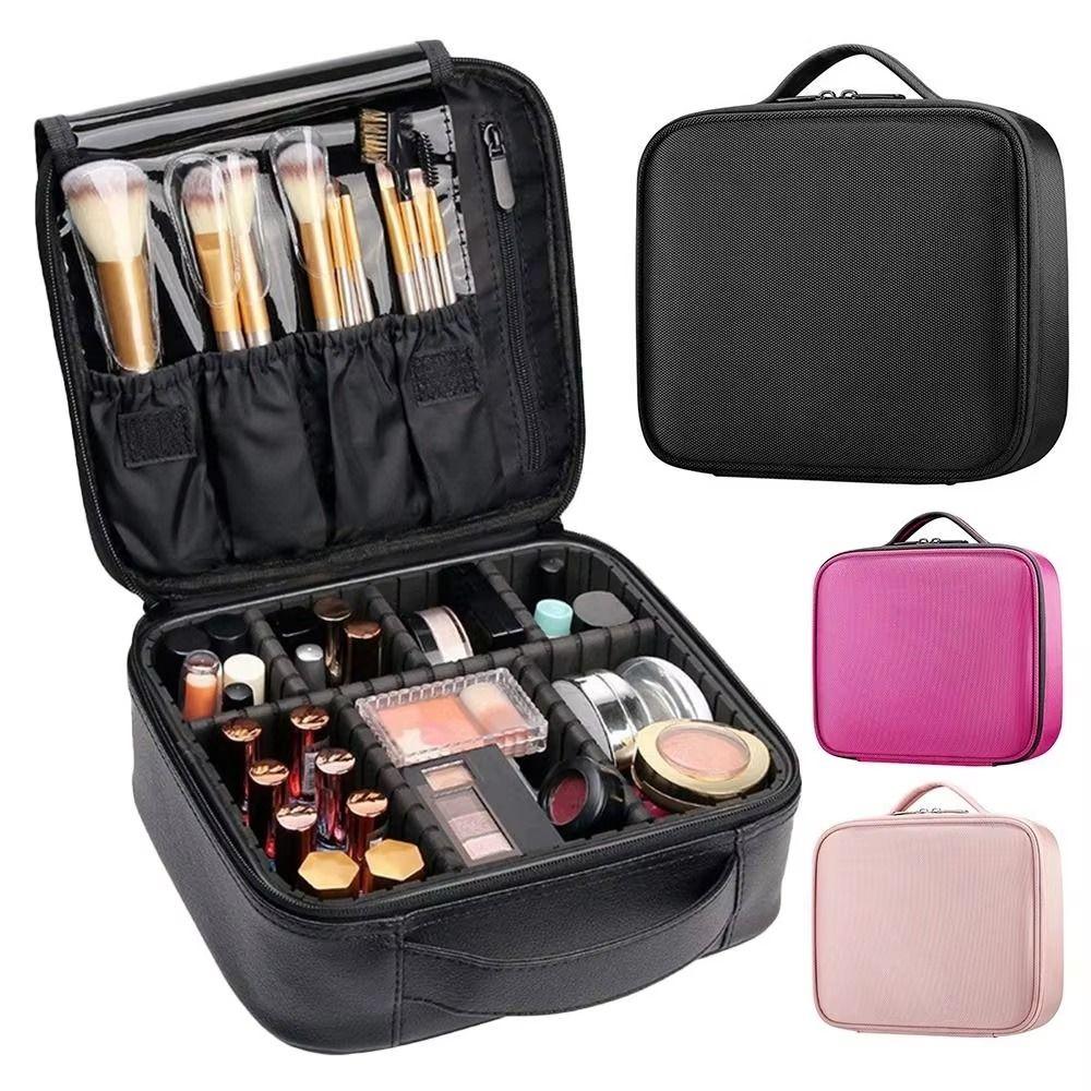 

with Dividers Makeup Storage Bag 2/3 Layers Women s Makeup Pouch Make Up Brush Organizer S Black