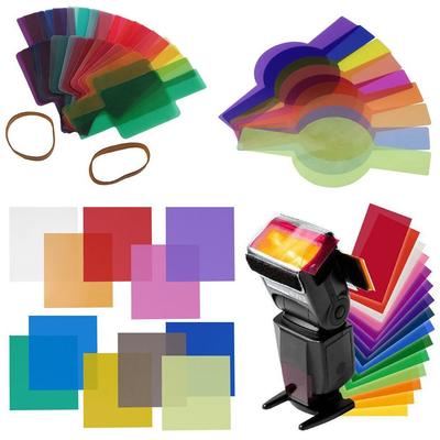 20-Color Camera Flash and Filter Set: 12-Color 30CM & 8-Color Temperature Filters