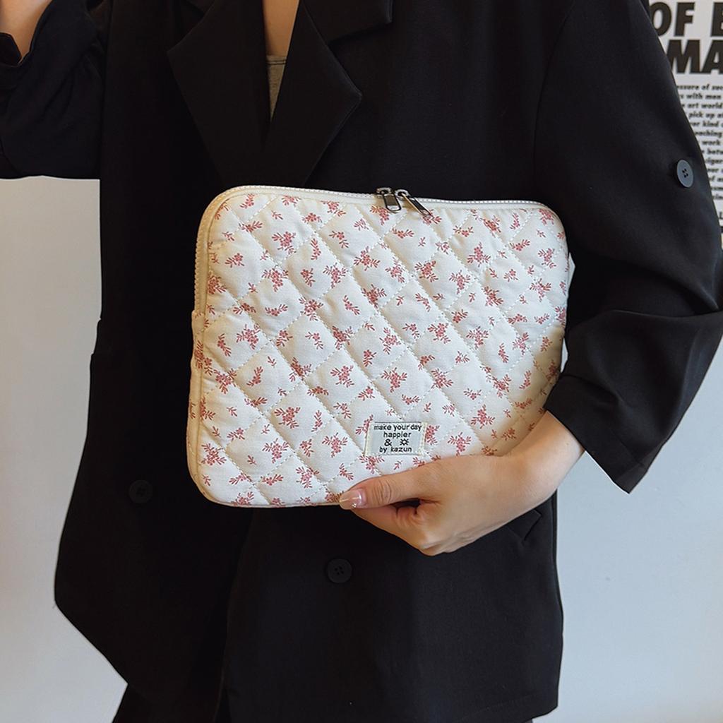 11 Inch/14 Inch/15 Inch Laptop Bag Flower Print Laptop Sleeve Quilted Laptop Carrying Case Pouch Computer Bag Tablet Storage Bag