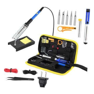 Professional 15 In 1 Soldering Tool Set Featuring Temperature Control European American Plugs And Heat Resistant Base