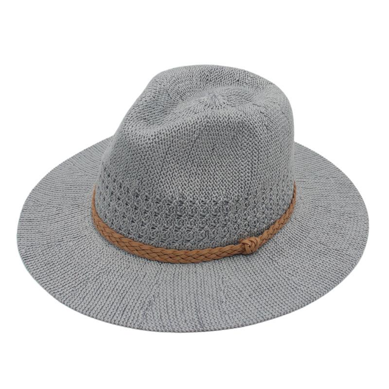 Knitting Craft Woven Straw Hat Panama Top Hat Foreign Trade Cross-Border Popular European And American Style Jazz Hat Breathable And Foldable