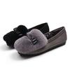 Mode 2025 Winter Plüsch Fell Ballerinas Schuhe Frau Kaninchenhaar Schleife Mokassins Warme Wolle Slipper Femme Büro Kleiderschuhe Damen Fellstiefel