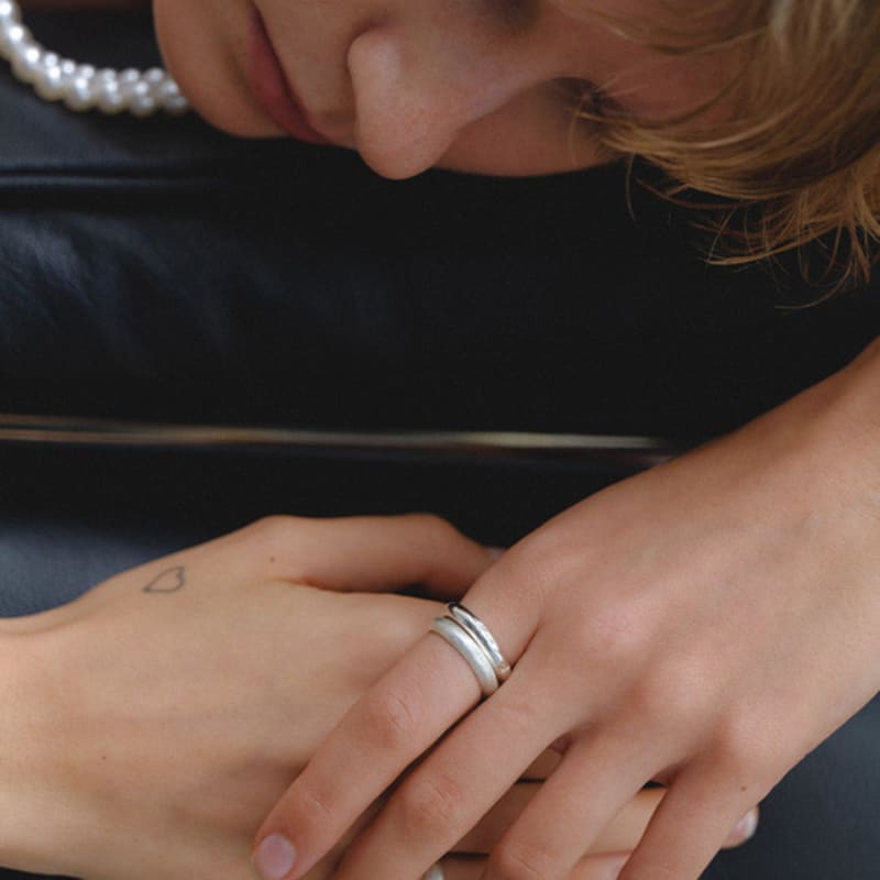 leeENoir Snowflake Texture Ring