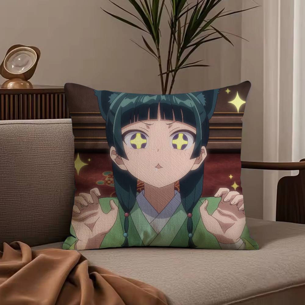 The a-Apothecary Diaries maomao Pillow Case Anti-dustmite Pillowcase Invisible zipper silky short plush Sofa cushion cover