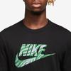 Nike Camiseta de Manga Corta con Estampado de Letras y Cuello Redondo para Hombre Tops Negro FB9820-010