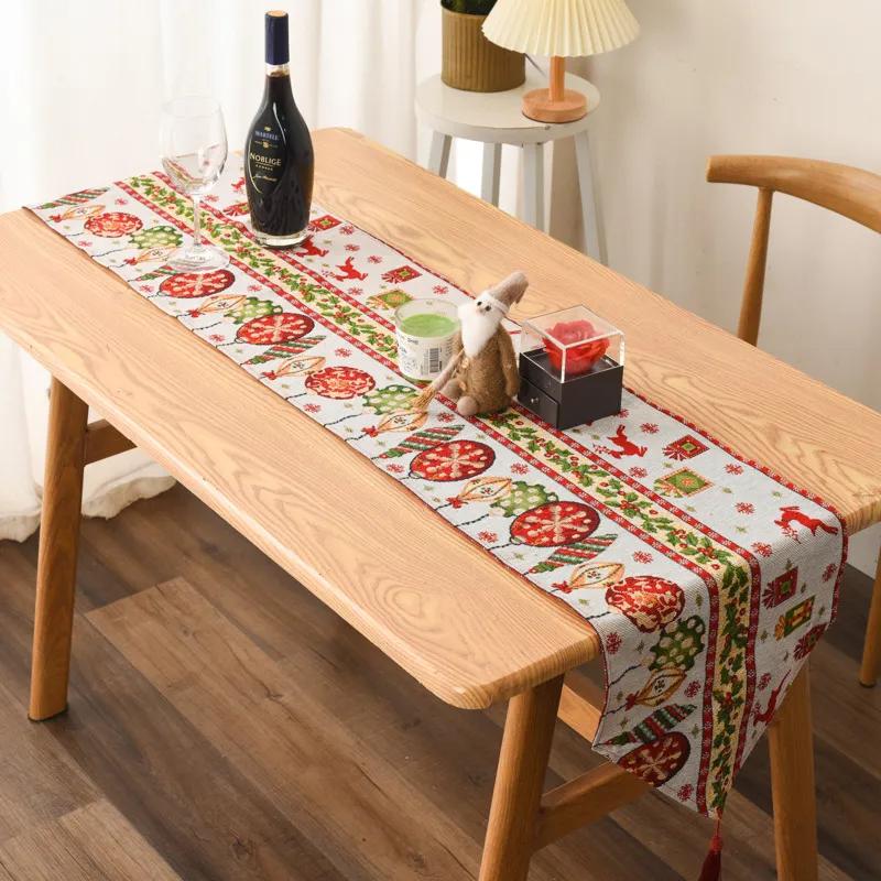 Table Runner Merry Christmas Decoration for Home Xmas Party Decor Navidad Ornament Happy New Year YFA2220